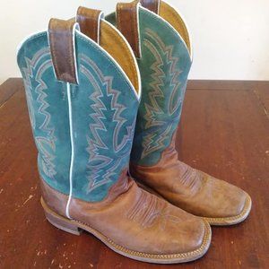 Justin Women's Boots BRL317 Bent Rail Turquoise light Brown 7.5 C